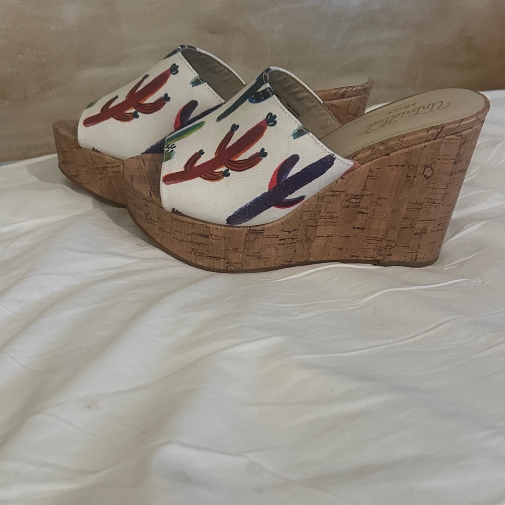 Ariat Cactus Print Cork Wedges